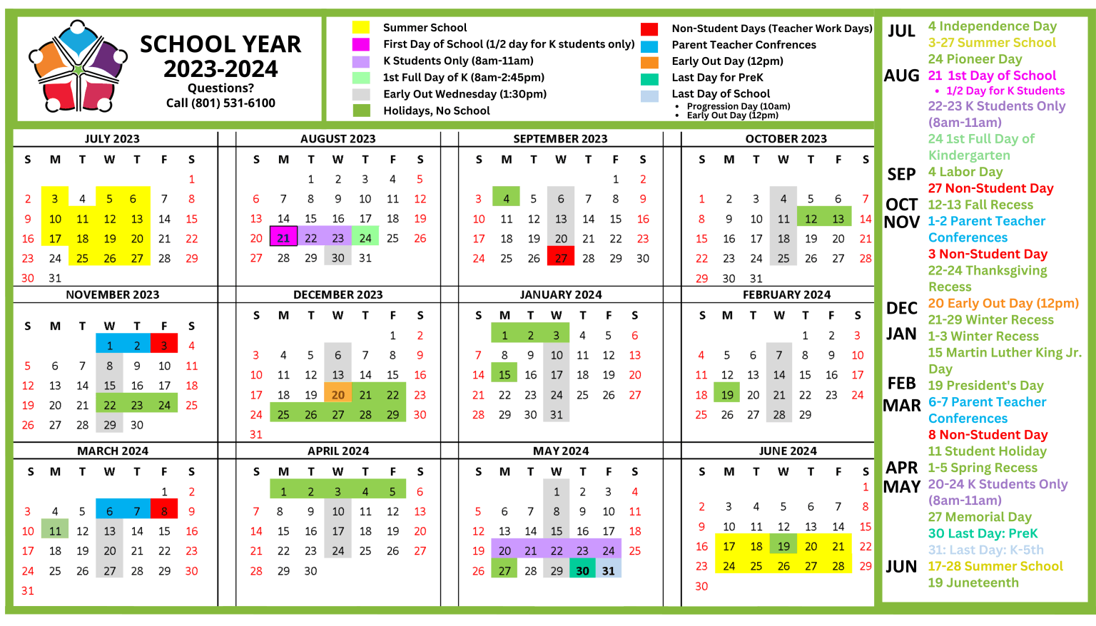 School Calendar – Guadalupe School